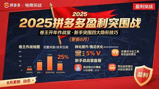 （15687期）2025拼多多盈利突围战：卷王开年作战室，新手突围四大隐形技巧(更新8月)-驿想项目网