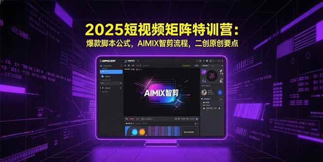 （15475期）2025短视频矩阵特训营：爆款脚本公式，AIMIX智剪流程，二创原创要点-驿想项目网