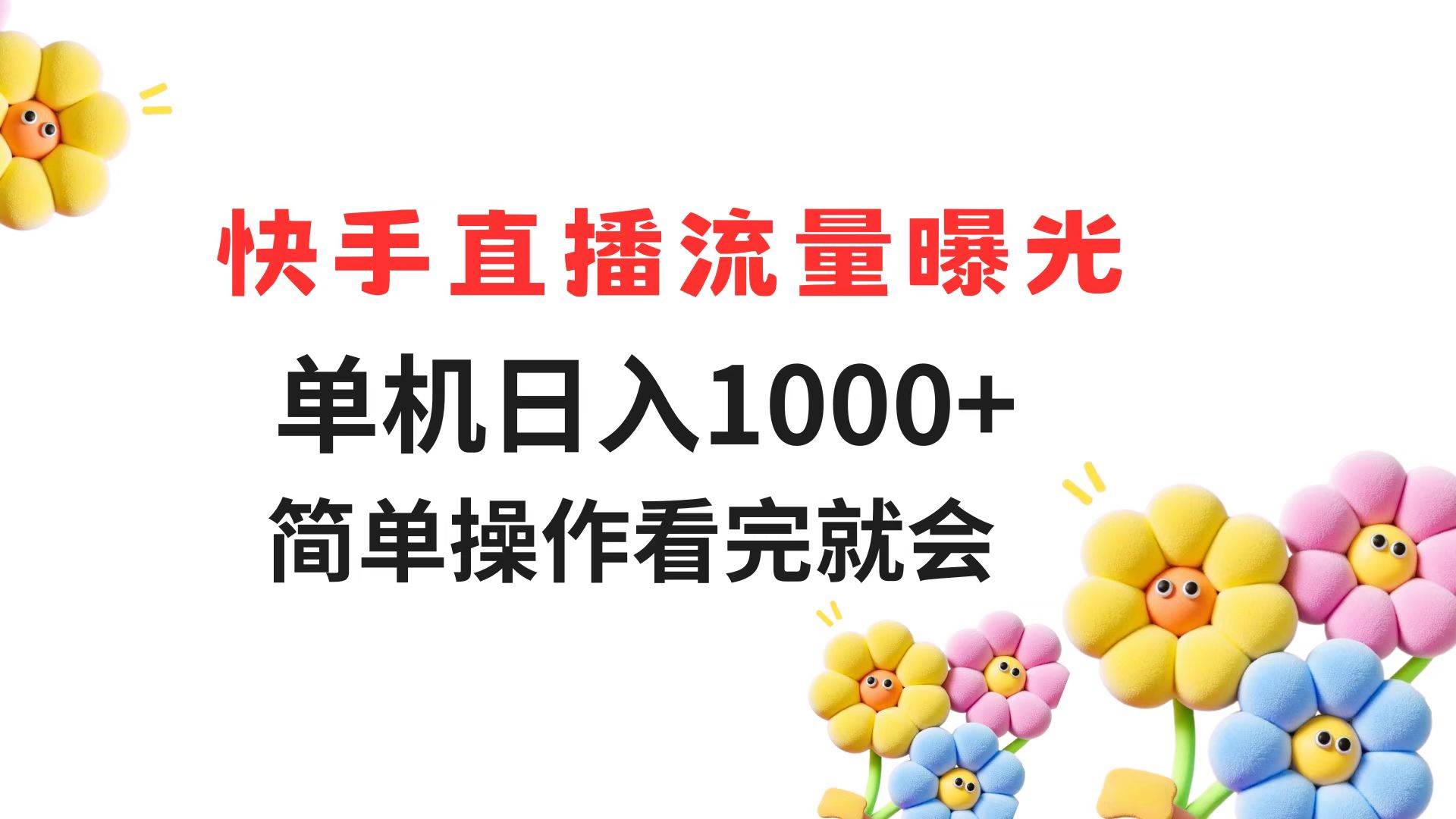 （14931期）快手直播流量曝光 单机日入1000+ 简单操作 看完就会-驿想项目网