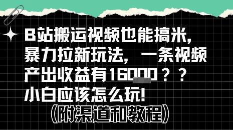 b站掘金计划？搬运视频也能挣拉新的收益，小白应该怎么玩！-驿想项目网