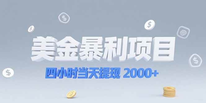（15251期）美金暴利项目，四小时当天提现 2000+机会留给会选赛道的人-驿想项目网