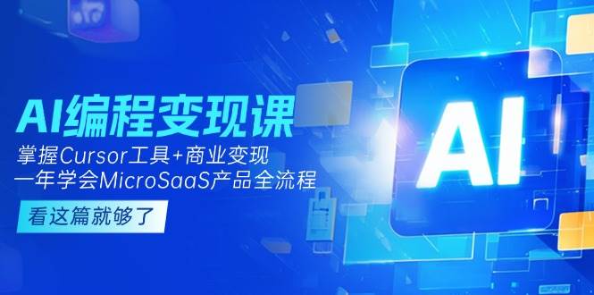 （15063期）AI编程变现课：掌握Cursor工具+商业变现，一年学会MicroSaaS产品全流程-驿想项目网