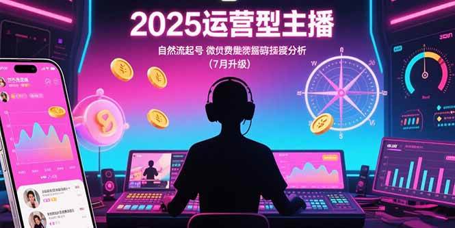 （15508期）2025运营型主播：自然流起号，微付费投放技巧，罗盘数据深度解析(7月更新)-驿想项目网