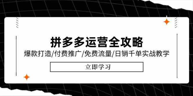 拼多多运营全攻略，爆款打造/付费推广/免费流量/日销千单实战教学/6月更新-驿想项目网