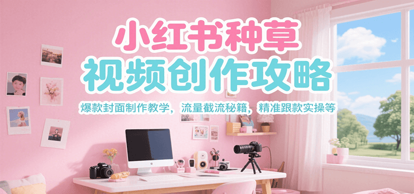 小红书种草视频创作攻略，爆款封面制作教学 ，流量截流秘籍 ，精准跟款实操等-驿想项目网