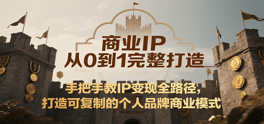 商业IP从0到1完整打造，手把手教IP变现全路径，打造可复制的个人品牌商业模式-驿想项目网