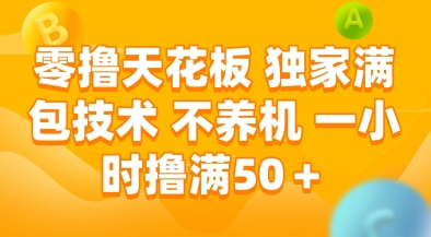 零撸天花板，独家满包技术，不用养机，一小时撸满50+，收益稳定【揭秘】-驿想项目网