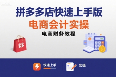 拼多多店快速上手版电商会计实操-电商财务教程-驿想项目网