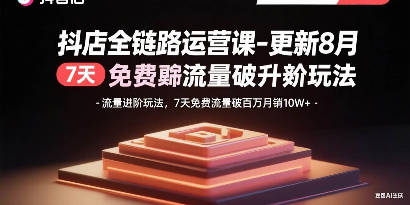 （15918期）抖店全链路运营课-更新8月：流量进阶玩法，7天免费流量破百万月销10W+-驿想项目网