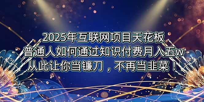 （15354期）2025年互联网项目天花板，普通人如何通过卖项目实现逆风翻盘，月入5W＋！-驿想项目网