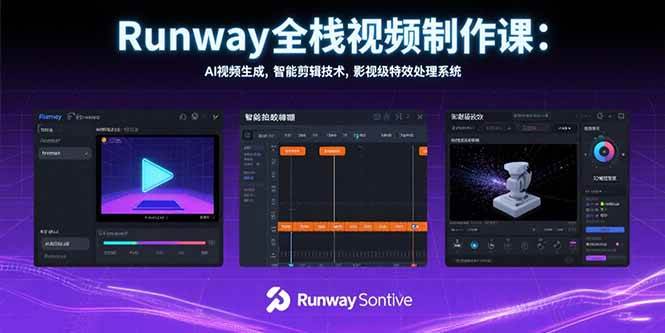 （15515期）Runway全栈视频制作课：AI视频生成，智能剪辑技术，影视级特效处理系统-驿想项目网