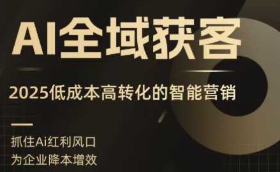 AI全域获客实训营，2025低成本高转化的智能营销，精准找客，高效营销-驿想项目网