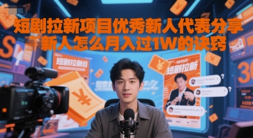 短剧拉新项目优秀新人代表分享新人怎么月入过1W的诀窍-驿想项目网