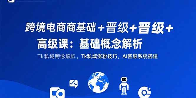 （15496期）跨境电商基础+晋级+高级课：基础概念解析,Tk私域涨粉技巧,AI客服系统搭建-驿想项目网