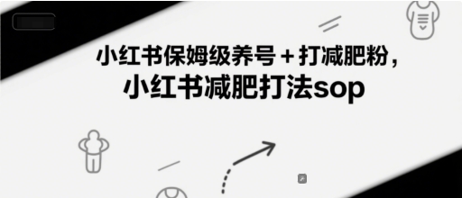 小红书保姆级养号+打减肥粉，小红书减肥打法sop-驿想项目网