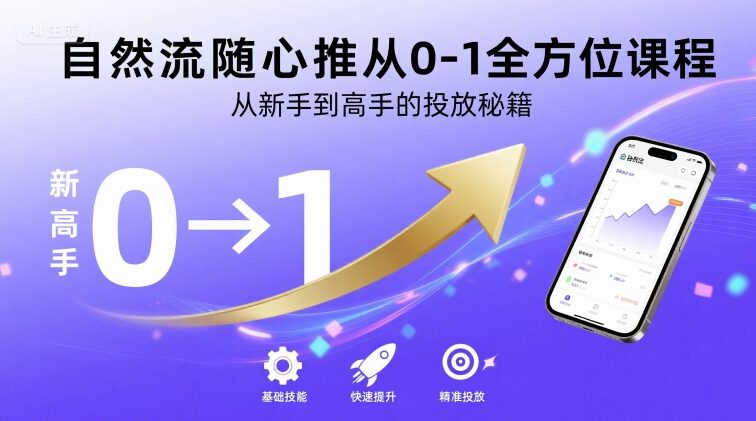 自然流随心推从0-1全方位课程，从新手到高手的投放秘籍-驿想项目网