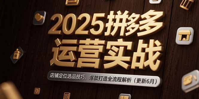 （15235期）2025拼多多运营实战：店铺定位选品技巧，爆款打造全流程解析（更新6月）-驿想项目网