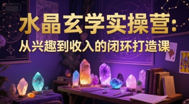 水晶玄学实操营：从兴趣到收入的闭环打造课-驿想项目网