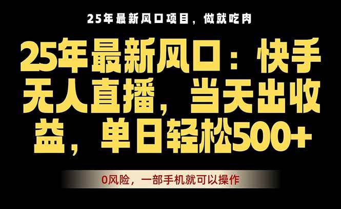 （16007期）25年最新无人直播玩法，当天秒出单，一部手机就可操作-驿想项目网