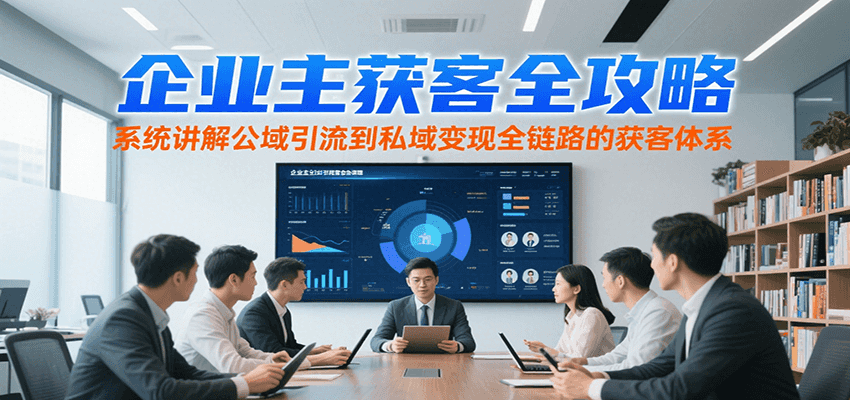 企业主获客全攻略，系统讲解公域引流到私域变现全链路的获客体系-驿想项目网
