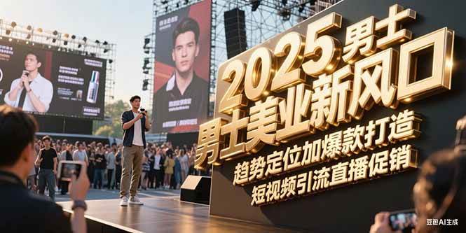 （15190期）2025男士美业新风口，趋势定位加爆款打造，短视频引流直播促销-驿想项目网