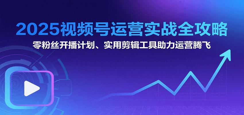 2025视频号运营实战全攻略：零粉丝开播计划、起号到到变现思维逻辑方法-驿想项目网