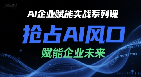 AI企业赋能实战系列课，抢占AI风口，赋能企业未来-驿想项目网