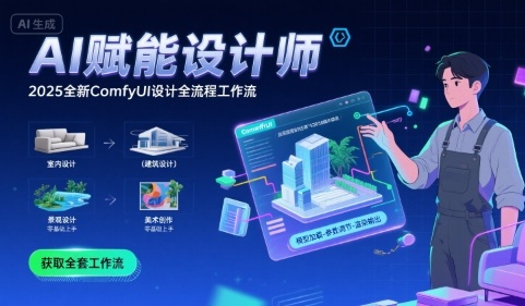 AI赋能设计师， 2025全新comfyui设计全流程工作流 ，室内-建筑-景观-美术，零基础直接上手-驿想项目网