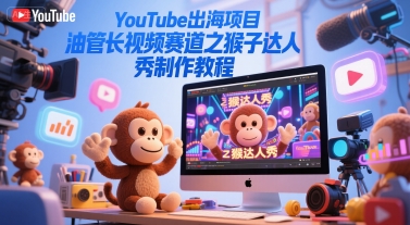 YouTube出海项目，油管长视频赛道之猴子达人秀制作教程-驿想项目网