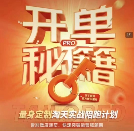 淘宝开单秘籍PRO，量身定制淘天实战陪跑计划，告别做店迷茫、快速突破运营瓶颈期（更新）-驿想项目网
