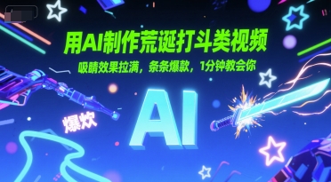 用AI制作荒诞打斗类视频，吸睛效果拉满，条条爆款，1分钟教会你-驿想项目网