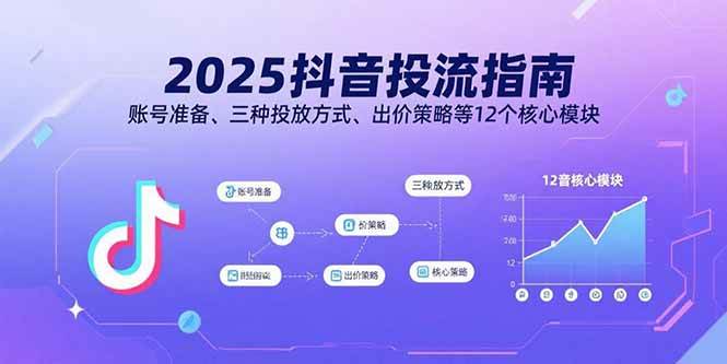 （15953期）2025抖音投流指南，账号准备、三种投放方式、出价策略等12个核心模块-驿想项目网