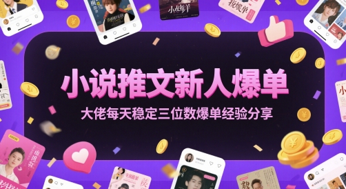 小说推文新人爆单大佬每天稳定三位数爆单经验分享-驿想项目网