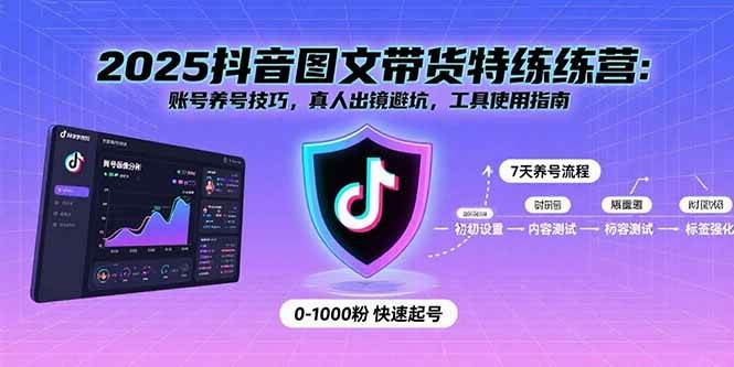 （15861期）2025抖音图文带货特练营：账号养号技巧，真人出镜避坑，工具使用指南-驿想项目网