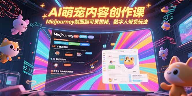 （15311期）AI萌宠内容创作课，Midjourney制图到可灵视频，数字人带货玩法-驿想项目网