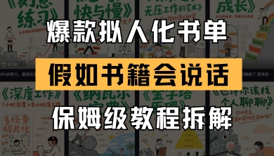 最新爆款拟人化书单玩法，假如书籍会说话，保姆级教程-驿想项目网