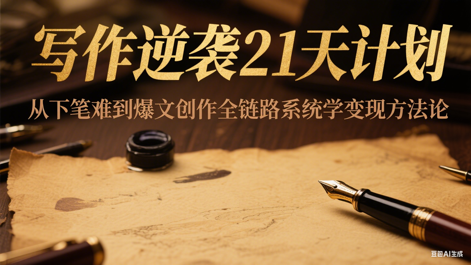 写作逆袭21天计划：从下笔难到爆文创作全链路系统学变现方法论-驿想项目网