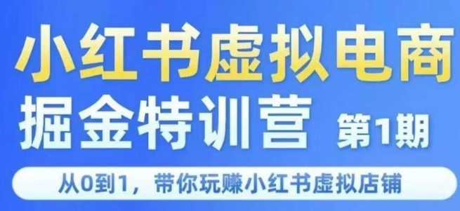 小红书虚拟电商掘金特训营第1期，从0到1，带你玩转小红书虚拟店铺-驿想项目网