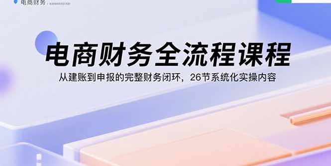 （15893期）电商财务全流程课程：从建账到申报的完整财务闭环，26节系统化实操内容-驿想项目网