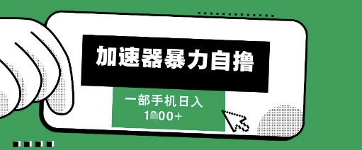 205新风口，加速器暴力自撸，单机日入1k+【揭秘】-驿想项目网