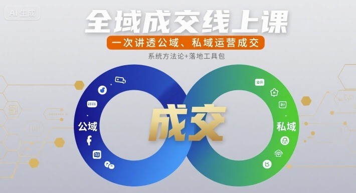 全域成交线上课，一次讲透公域、私域运营成交-驿想项目网