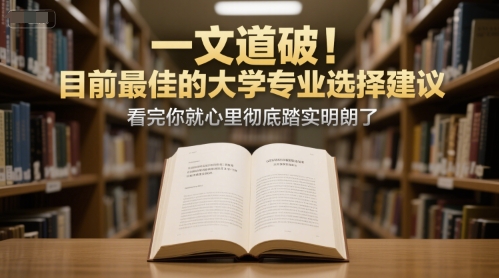 付费文章：一文道破！目前最佳的大学专业选择建议，看完你就心里彻底踏实明朗了-驿想项目网