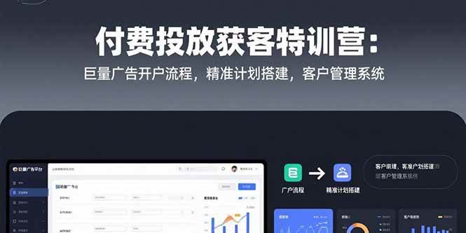 （15426期）付费投放获客特训营：巨量广告开户流程，精准计划搭建，客户管理系统-驿想项目网