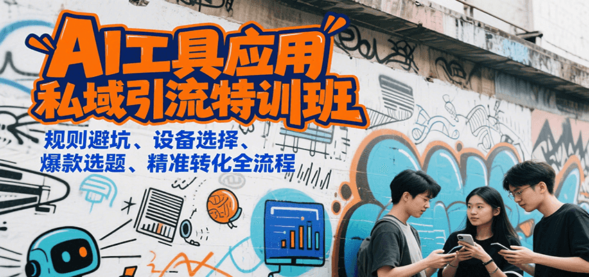AI工具应用私域引流特训班，规则避坑、设备选择、爆款选题、精准转化全流程-驿想项目网