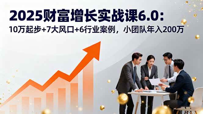 （16004期）2025财富增长实战课6.0：10万起步+7大风口+6行业案例，小团队年入200万-驿想项目网
