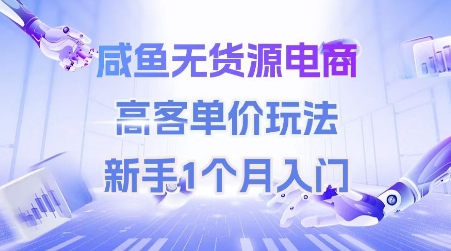 咸鱼无货源电商，高客单价玩法，新手1个月入门-驿想项目网