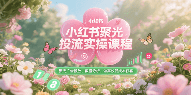小红书聚光投流实操课程，聚光广告投放、数据分析、做高效低成本获客-驿想项目网