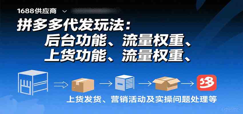 拼多多代发玩法：后台功能、流量权重、上货发货、营销活动及实操问题处理等-驿想项目网