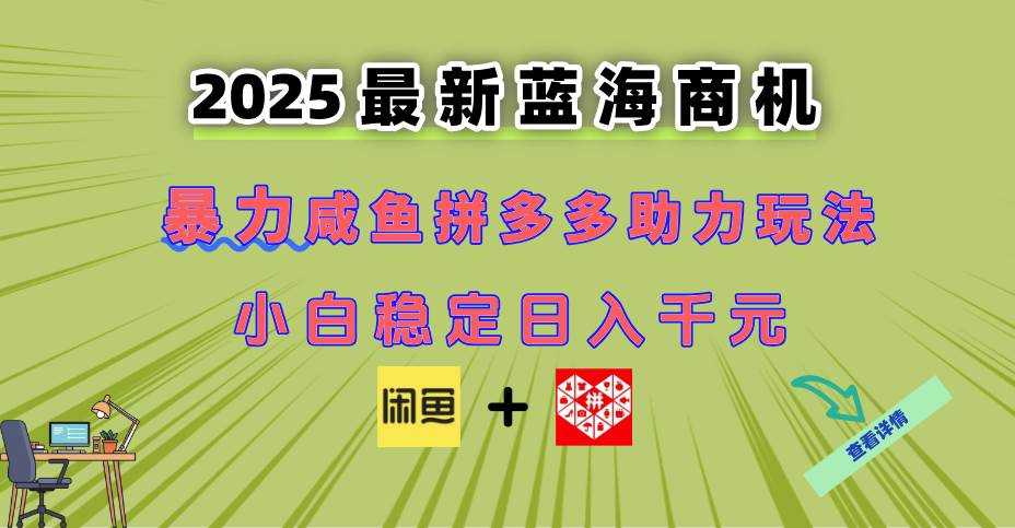 （14942期）最新闲鱼拼多多助力玩法 当下的蓝海商机 新手小白也能轻松操作 实现日…-驿想项目网