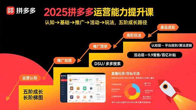 （15826期）2025拼多多运营能力提升课：认知→基础→推广→活动→玩法，五阶成长路径-驿想项目网